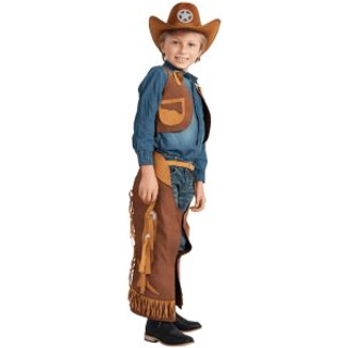 Dress Up America Cowboy -kostume til drenge - Kids Cowboy Chaps og Vest Set - F?les som ?gte chaps