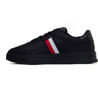 Tommy Hilfiger Herren Sneaker schwarz Leder geprägt