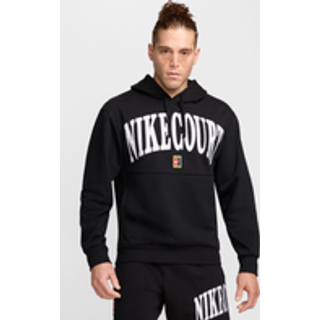 NikeCourt Heritage Dri-FIT-tennishættetrøje i fleece til mænd - sort - XS