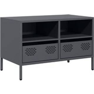 tv-bord 68x39x43,5 cm koldvalset stål antracitgrå