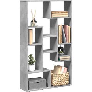 bogreol 72x20x120 cm konstrueret træ betongrå