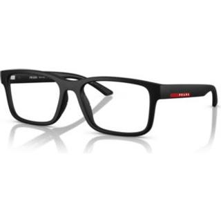 Prada Linea Rossa Mand PS 01RV DG01O1 Optiske stel Injiceret Sort Transparent Firkantet Normal