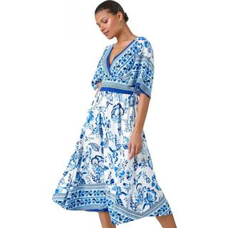 Roman Floral Border Print Pocket Midi Dress42
