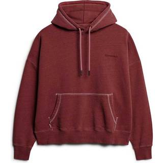 Superdry Superdry Red Essential Logo Overdyed 100% Cotton Hoodie