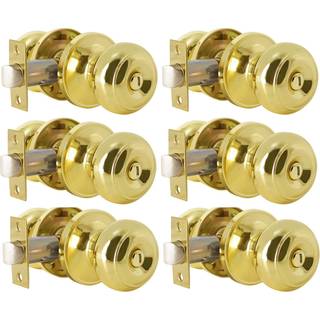 Probrico poleret messing privatlivets indvendige dørknapper Bed og badekastelås låse 6 pakke