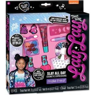 Den pige l?gger sig: Slay hele dagen kosmetiske udtryk-12 stykke s?t g?r det rigtigt Nickelodeon Nails-Eyes-Lips-stil! Beauty & Makeup Kit Nail