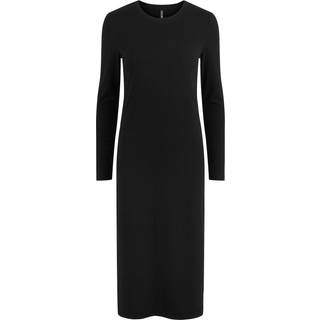 Pieces - Sort - Pckylie Ls O-Neck Midi Dress Noos B - XX-Large