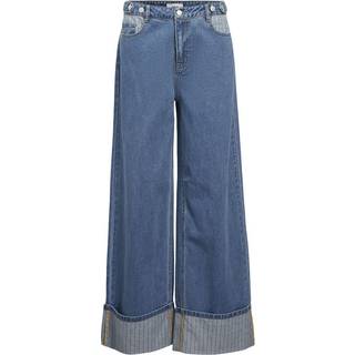 Object - Objcasey Lo Denim Pants Aw Fair 24 - 4752668 Medium Blue Denim Stripe Fold Up