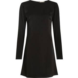 Satin Logo Jacquard Mini Dress - Black - S