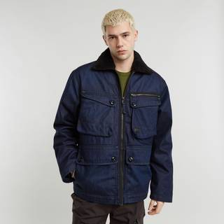 G-Startil mænd. D25180-4639-G831 Utility Sherpa-jakke navy (M), Casual, Bomuld, Blå