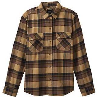 Brixton Bowery Langærmet Flannel Skjorte Tiger's Eye / Pinecone Brown - L