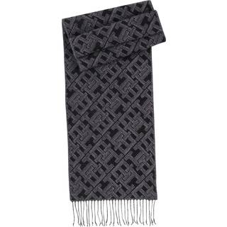 TH Monogram Wool Scarf with Cashmere