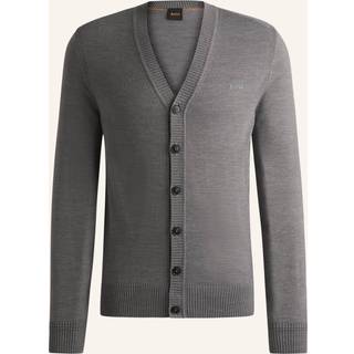 BOSS Orange Herren Cardigan grau unifarben