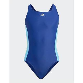 Cut 3-Stripes badedragt - Dark Blue / Green Spark - 110
