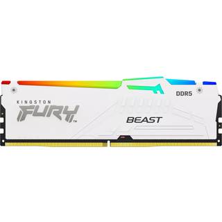 Kingston FURY Beast RGB DDR5-6000 - 16GB - CL36 - Single Channel (1 pcs) - AMD EXPO - Hvid med RGB