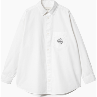 W' L/S Ablaze Shirt - White/Black - Carhartt WIP - Hvid L