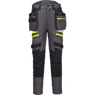 DX4 hi-vis bukser med aftagelige hængelommer - Molegrå (Størrelse: 34)