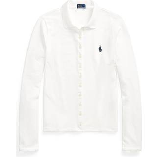 Polo Ralph Lauren - Hvid - Ls Msh Bt Pl-Long Sleeve-Polo Shirt - Small