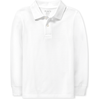 B?rnenes sted baby drenge og sm?b?rn drenge lang?rmet pique polo hvid 4t