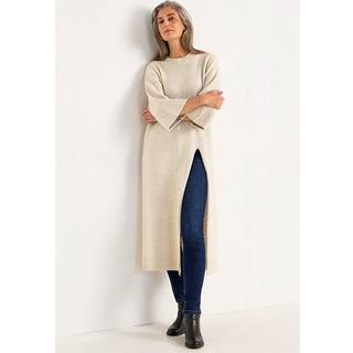 Strikket kjole med høj slids