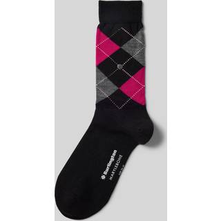 Burlington Marylebone Wool Socks - Pink/Black - Str 36/41