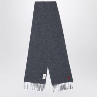 AMI Heart Logo Scarf Dark Grey