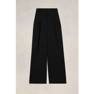 Ami Paris High-rise wool wide-leg pants - black - XL