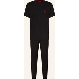 HUGO Herren Pyjama Set schwarz Jersey-Baumwolle