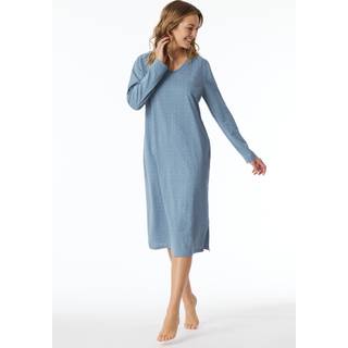 Schiesser Comfort Essentials Longsleeve Sleepshirt - Blue Pattern - 40