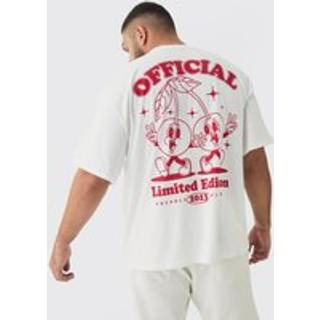 Mens White Plus Oversized Cherry Graphic T-Shirt