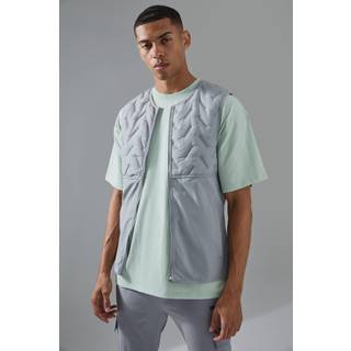Mens Light Grey Man Active Quilted Gilet