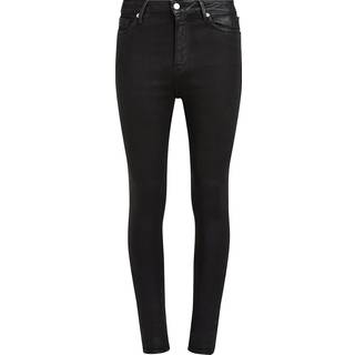 Coated Black High Rise Skinny Jeans