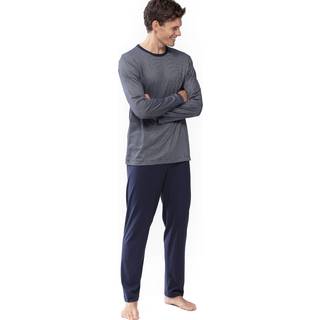 Mey Herren Pyjama blau Baumwolle & Mix unifarben