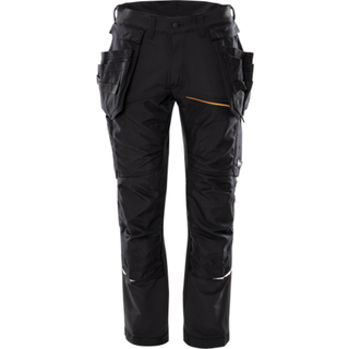 FRISTADS® Evolve SORT Oekotex® Håndværkerbuks 4-vejs stretch m/Værktøjslommer (218 g/m²) Str. D100
