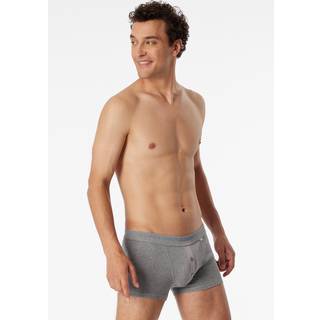 Schiesser Revival Herren Shorts grau Reine Baumwolle unifarben