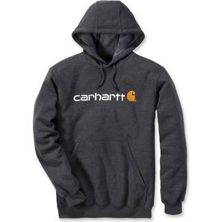 CARHARTT Hættetrøje Signature Logo Hooded Sweatshirt Carbon Heather - S