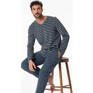Schiesser Herren Pyjama blau Gestreift