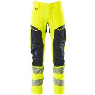 MASCOT ACCELERATE SAFE arbejdsbukser med lårlommer, mørk marine/hi-vis gul - 76C50