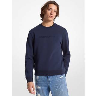 MK Logo Embossed Cotton Blend Jumper - Blue - Michael Kors - XXL