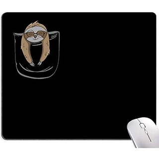 Hokafenle Mouse Pad Sloth Mouse Pad Black Mouse Pad med Animal Cute Mouse Pads til Desk Office Nuslips Rubber Base Square Wireless Mousepad til b