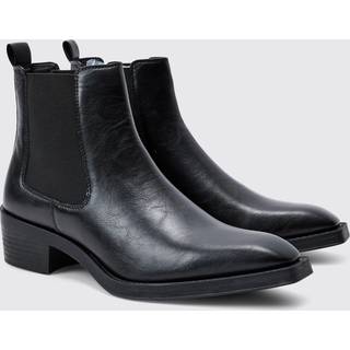 Mens Black Western Style Chelsea Boots