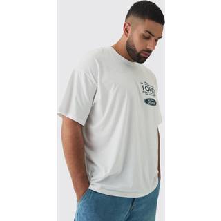 Mens White Plus Oversized Ford License Print T-Shirt