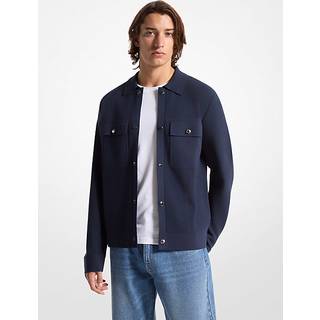 MK Viscose Blend Snap Jacket - Blue - Michael Kors - XL