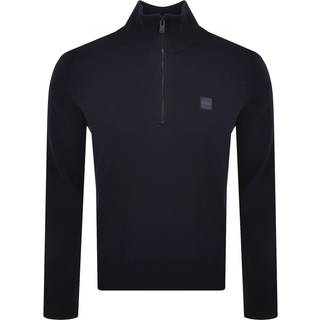 BOSS Orange Herren Troyer blau unifarben