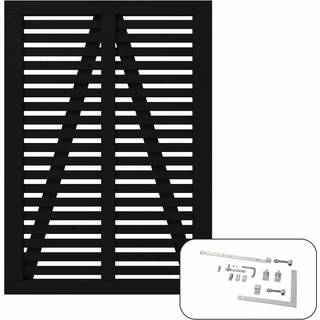 PLUS Harmoni enkeltlåge inkl. beslag, sort/nåletræ - 100 x 140 cm