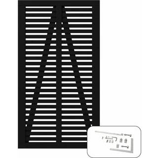 PLUS Harmoni enkeltlåge inkl. beslag, sort/nåletræ - 100 x 180 cm