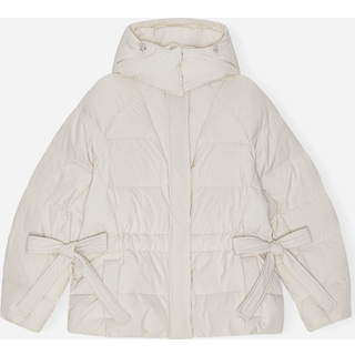 Tech Seersucker Oversized Puffer Jacket F9690 - Tofu - GANNI - Creme L/XL