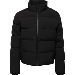 Textured Quilted Puffer Jacket - Black - XL