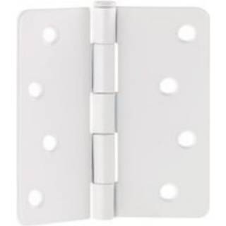 D?rh?ngsler til indvendige d?re 6 -pak 4 -tommer x 4 -tommer - afrundet 1/4 -tommer radius st?l D?r H?ngsel - Malet hvid - Passer til standardd?r
