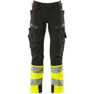 MASCOT ACCELERATE SAFE arbejdsbukser med knælommer, sort/hi-vis gul - 76C50